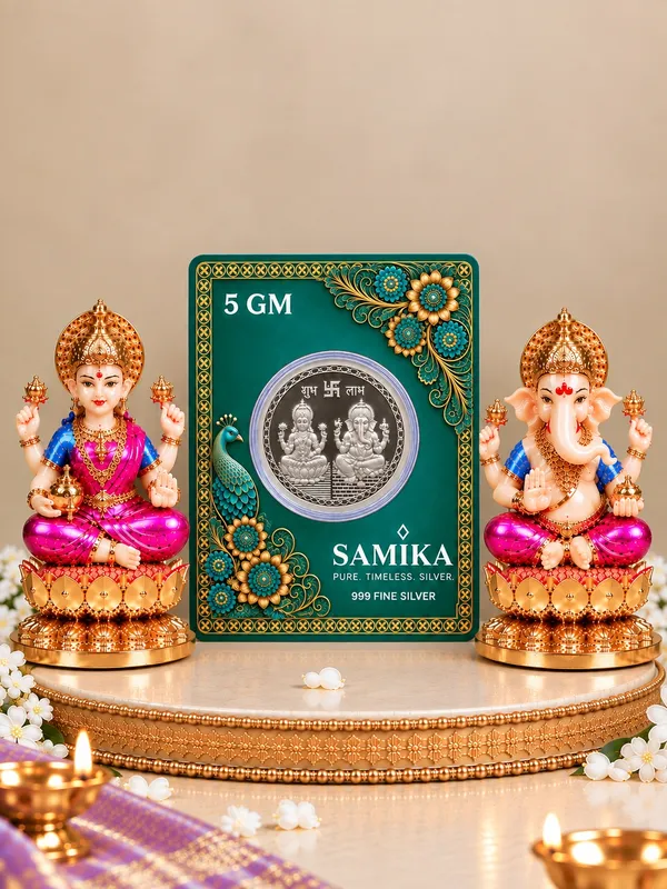 24K_Gold_Plated_Non-Breakable_Lakshmi_Ganesh_Idol_with_5g_Lakshmi_Ganesh_Silver_Coin_Combo
