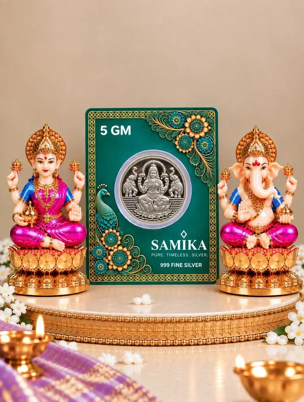 24K_Gold_Plated_Non-Breakable_Lakshmi_Ganesh_Idol_with_5g_Lakshmi_Ji_Silver_Coin_Combo