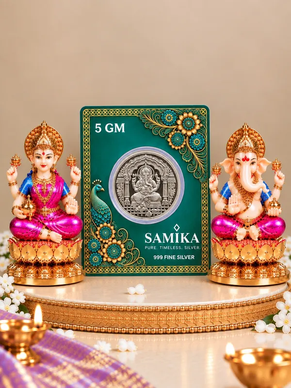 24K_Gold_Plated_Non-Breakable_Lakshmi_Ganesh_Idol_with_5g_Ganesh_Ji_Silver_Coin_Combo