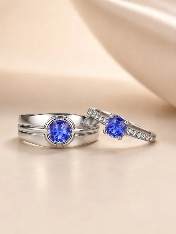 925_Sterling_Silver_Blue_Solitiare_Couple_Ring