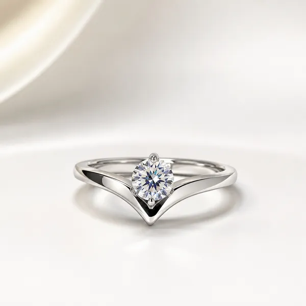 925_Sterling_Silver_Crown_White_Solitiare_Couple_Ring