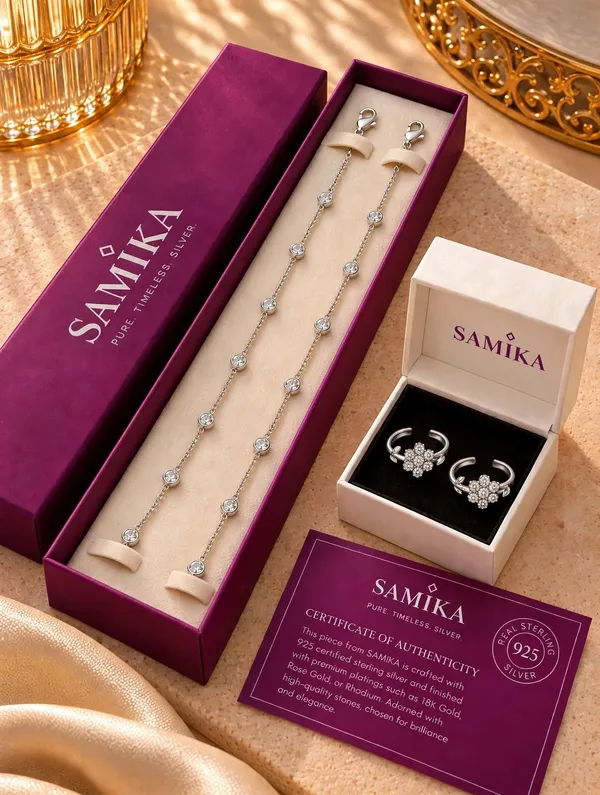 925_Sterling_Silver_Samika_Anklet_and_Toe_Ring_Set_for_Special_Occasions