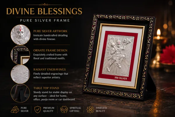 999_Fine_Silver_Ganesha_Frame_with_Om_Bell_Premium_Spiritual_Gift_Hamper_