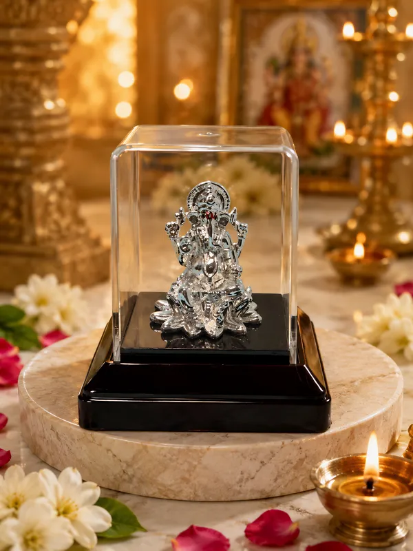 999_Silver_Lord_Ganesha_Luxury_Crystal_Idol