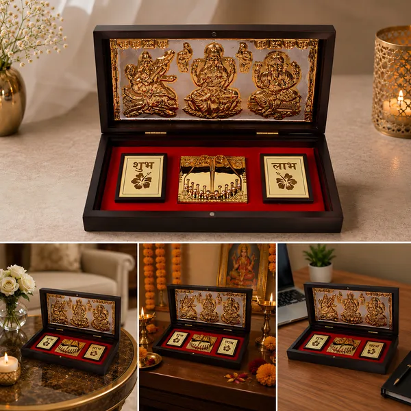 24K_Gold_Lakshmi_Ganesha_Saraswati_Charan_Paduka_Pooja_Box