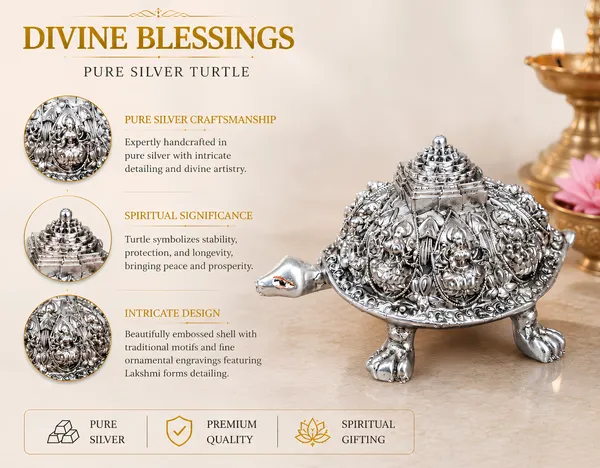 999_Silver_Divya_Vastu_Tortoise_Figurine