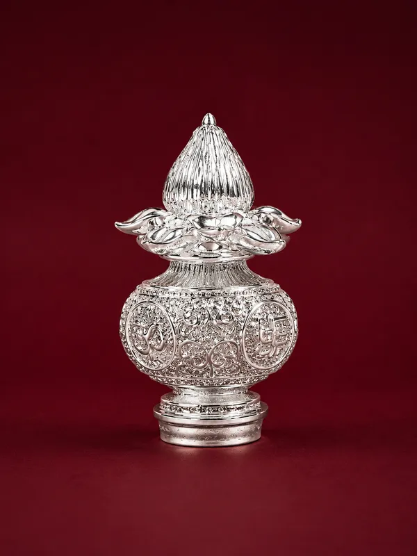 999_Silver_Divine_Swastik_Kalash_Decorative_Figurine