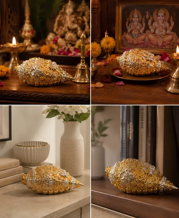 Divya_Sacred_Shankh_Conch_Gold-Tone_Decorative_Idol