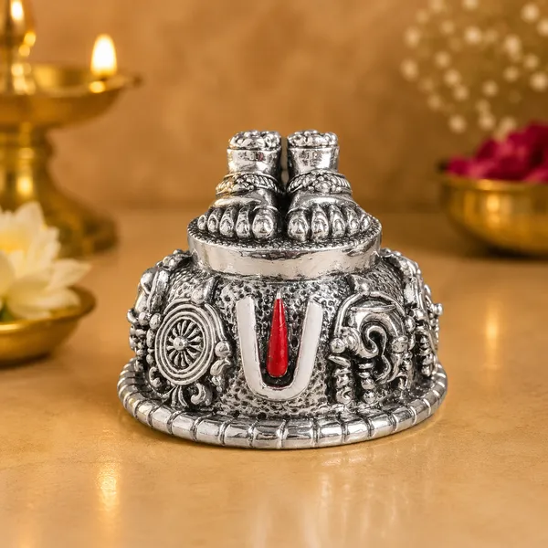 999_Silver_Divya_Tirupati_Balaji_Sacred_Charan_Paduka_Idol