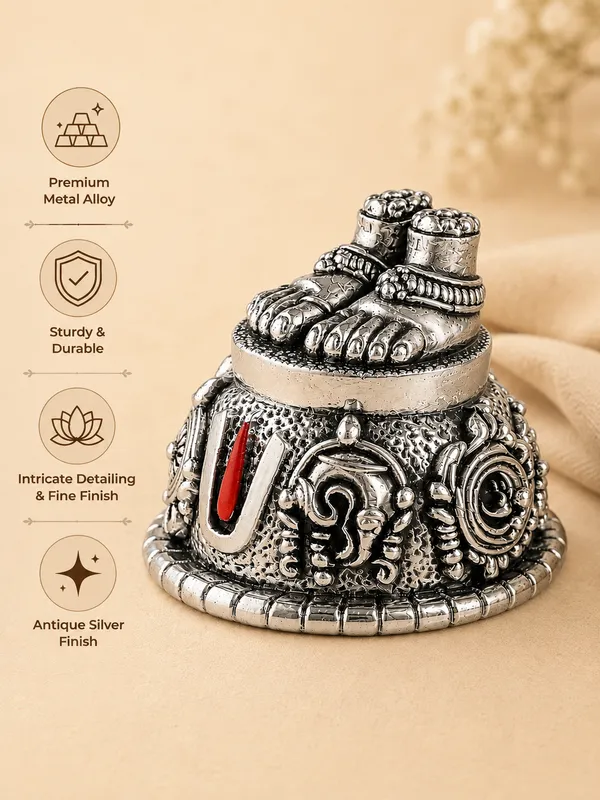 999_Silver_Divya_Tirupati_Balaji_Sacred_Charan_Paduka_Idol