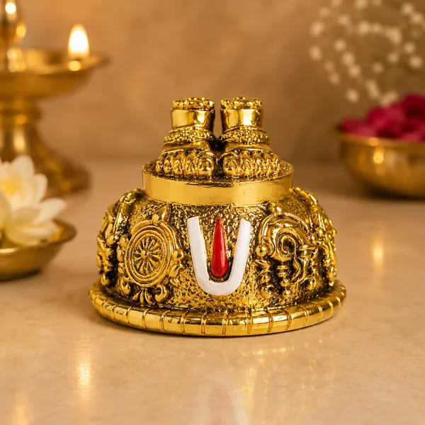 Divya_Tirupati_Balaji_Sacred_Charan_Paduka_Gold-Tone_Idol