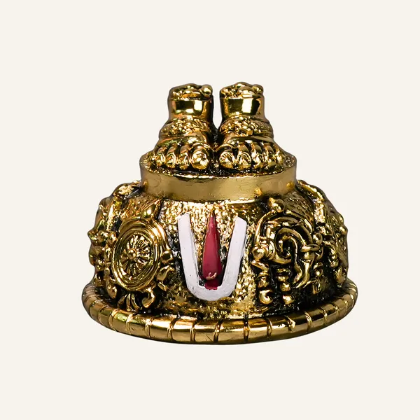 Divya_Tirupati_Balaji_Sacred_Charan_Paduka_Gold-Tone_Idol