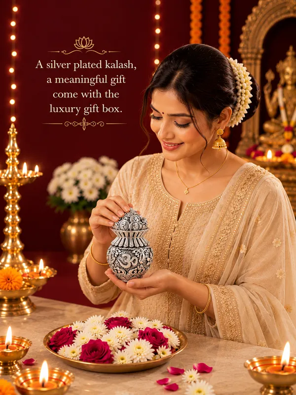 999_Silver_Plated_Kuber_Kalash_with_Rupee_Coin_Design_&_Om_Symbol_|_Antique_Finish_Prosperity_Kalash_for_Home_Temple,_Pooja_Room,_Vastu_Decor,_Diwali,_Housewarming_&_Auspicious_Gifting