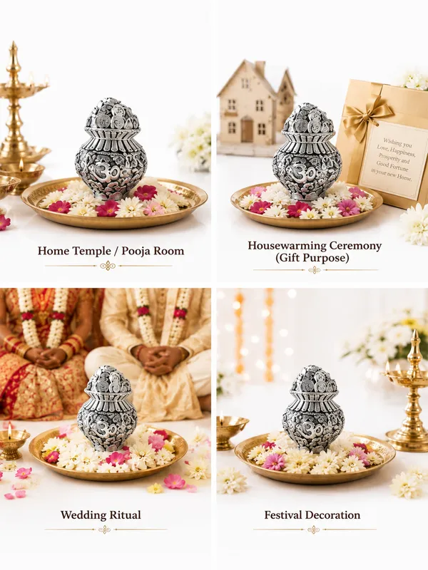 999_Silver_Plated_Kuber_Kalash_with_Rupee_Coin_Design_&_Om_Symbol_|_Antique_Finish_Prosperity_Kalash_for_Home_Temple,_Pooja_Room,_Vastu_Decor,_Diwali,_Housewarming_&_Auspicious_Gifting
