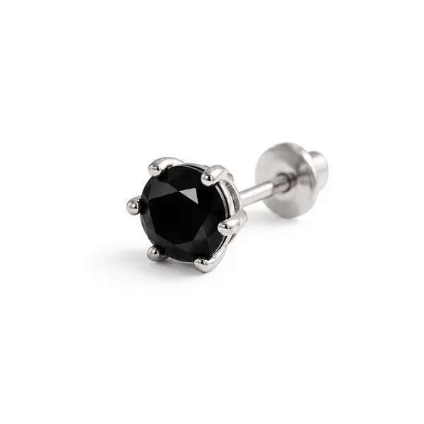 925_Sterling_Silver_Black_Stone_Kids_Earrings