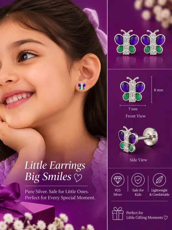 925_Sterling_Silver_Butterfly_Dual_Shade_Kids_Earrings