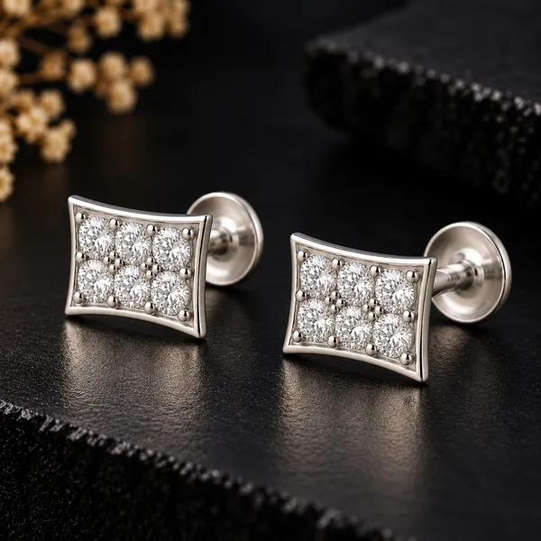 925_Sterling_Silver_White_Color_Grid__Kids_Earrings