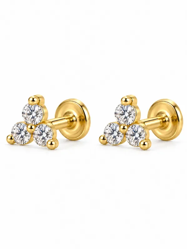 925_Sterling_Silver_22K_Gold-Plated_TIRO_Kids_Earrings