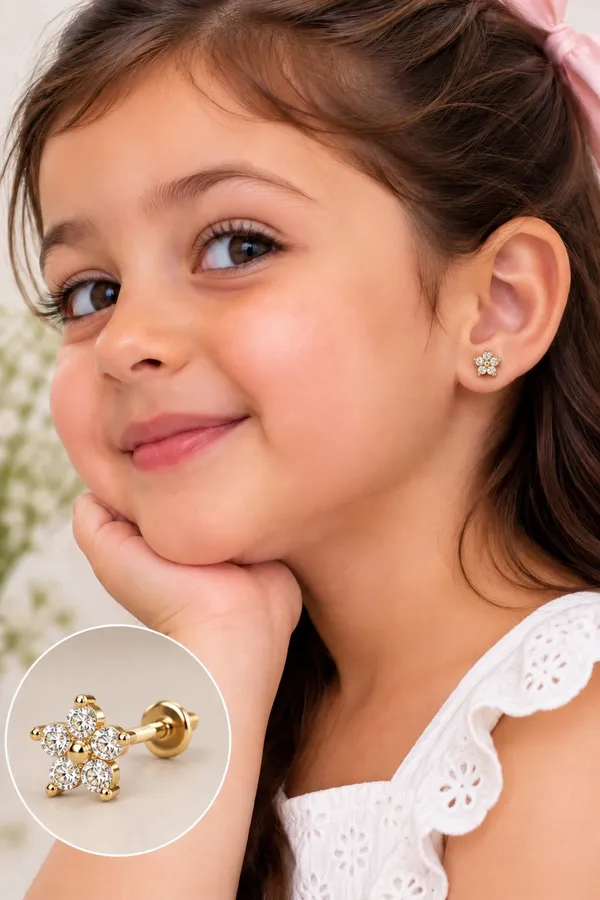 Sridevi_Kids_Earrings_�_925_Sterling_Silver_With_22K_Gold_Plated_Five_Petal_Floral_Stud_Earrings