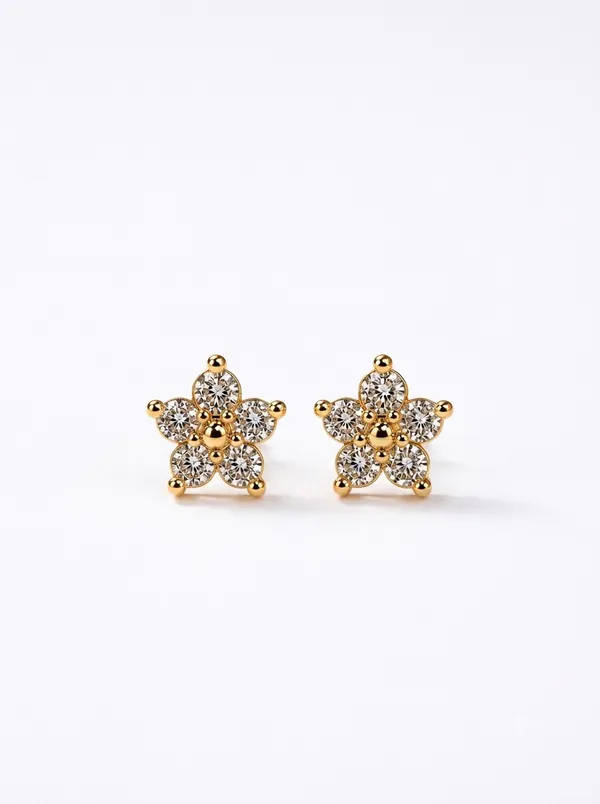 Sridevi_Kids_Earrings_�_925_Sterling_Silver_With_22K_Gold_Plated_Five_Petal_Floral_Stud_Earrings