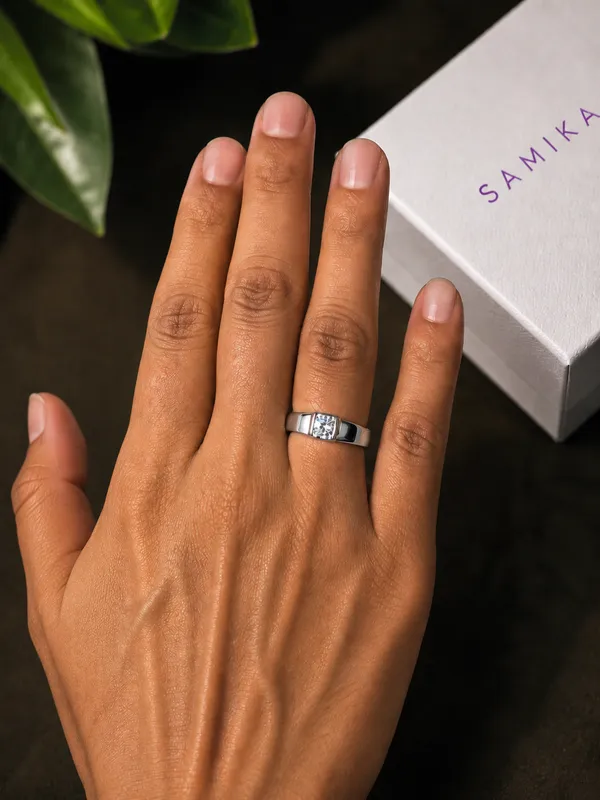 925_Sterling_Silver_Round_Solitaire_Men's_Ring