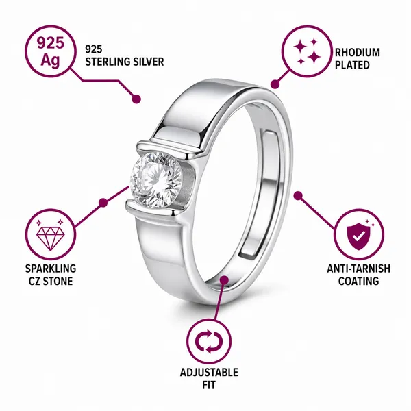 925_Sterling_Silver_Round_Solitaire_Men's_Ring