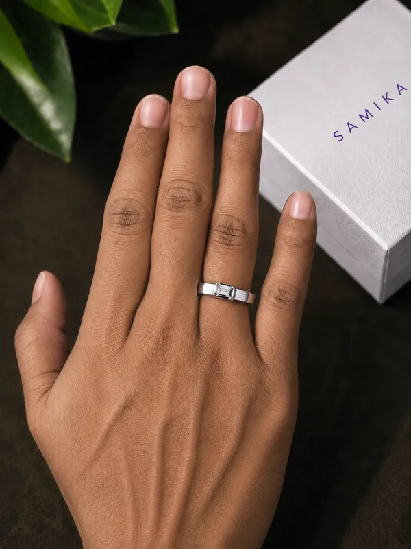 925_Sterling_Silver_Emerald_Cut_Solitaire_Men's_Ring