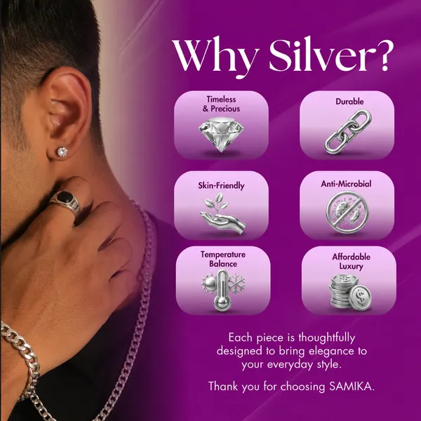 925_Sterling_Silver_Triangle_Cut_Men's_earrings_in_Pair