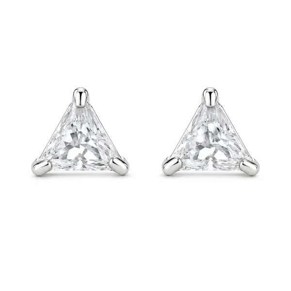 925_Sterling_Silver_Triangle_Cut_Men's_earrings_in_Pair