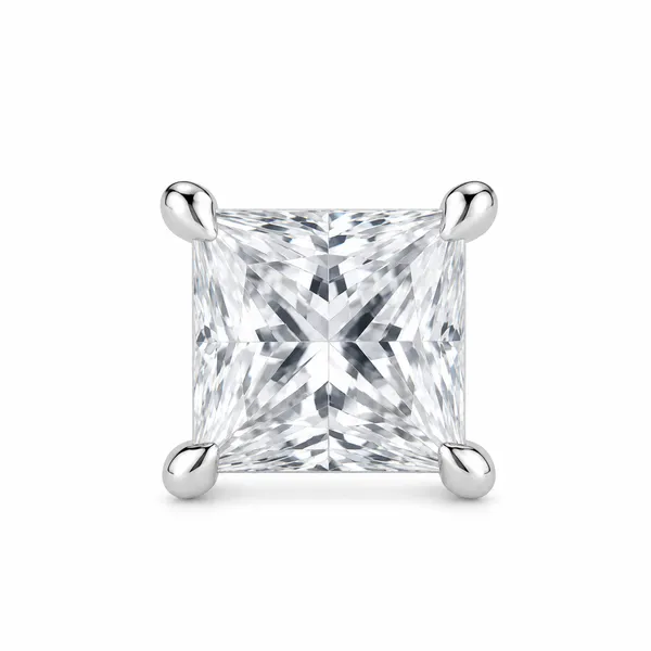 925_Sterling_Silver_Princess_Cut_Men's_earrings(Single)