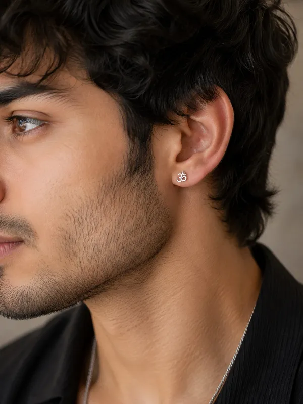 Om_925_Sterling_Silver_Stud_for_Men's_|_Spiritual_Om_Symbol_Stud