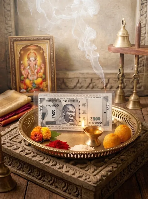 999_Silver_500_Note_with_Mahatma_Gandhi