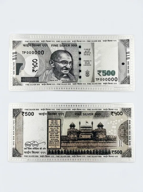 999_Silver_500_Note_with_Mahatma_Gandhi