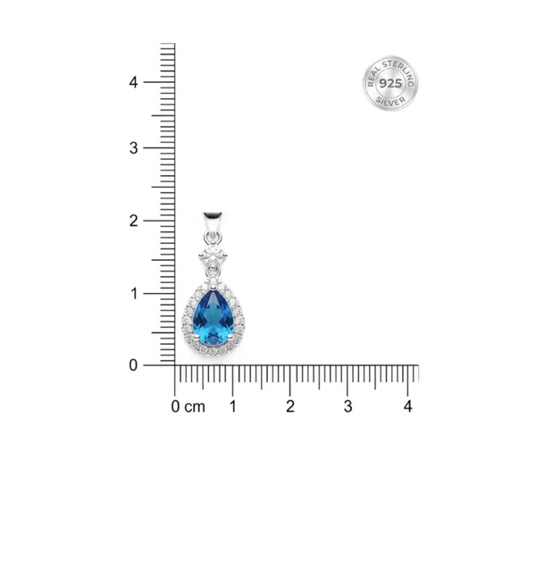 925_Sterling_Silver_Azure_Teardrop_Halo_Jewelry_Set_(With_Chain)