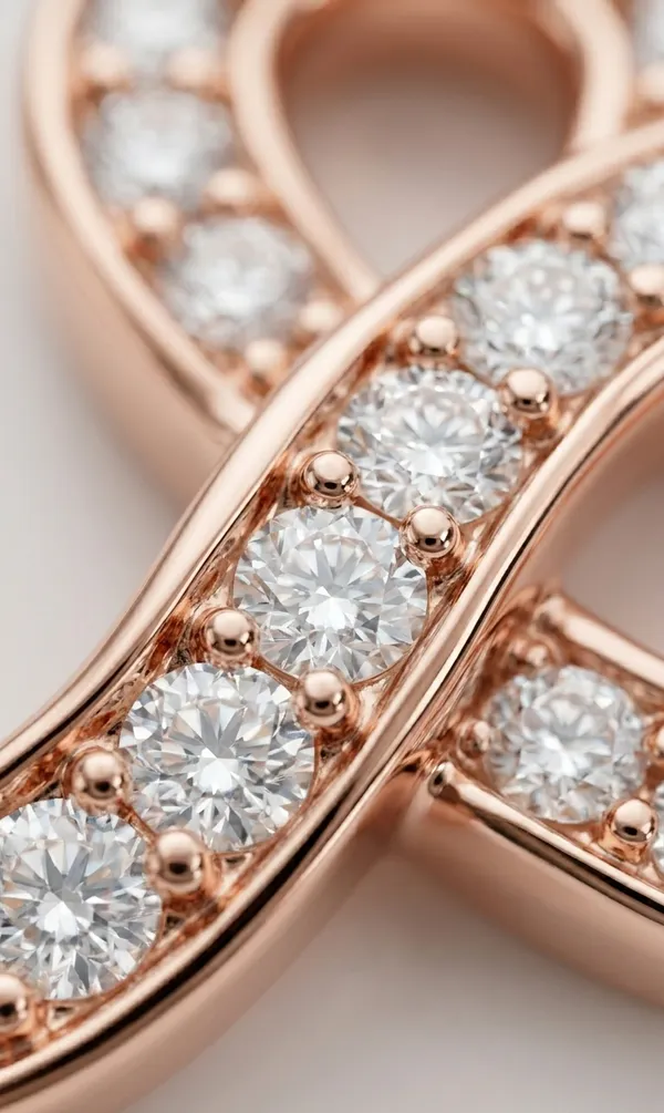 925_Sterling_Silver_Rose_Gold-Plated_Sparkle_Infinity_Jewellery_Set_(With_Chain)