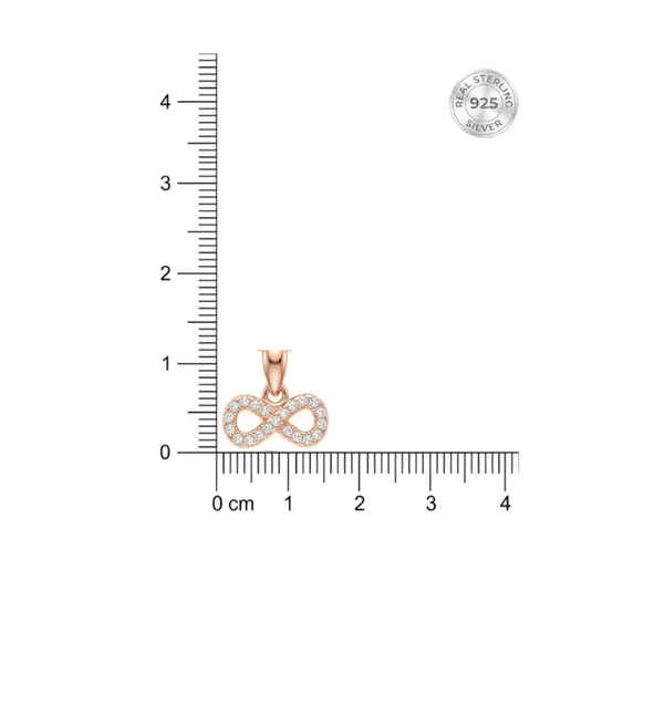 925_Sterling_Silver_Rose_Gold-Plated_Sparkle_Infinity_Jewellery_Set_(With_Chain)