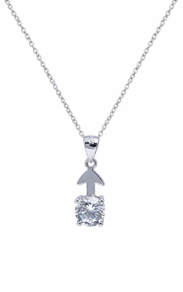 925_Sterling_Silver_Arrow_Spark_Pendant_Set_(With_Chain)