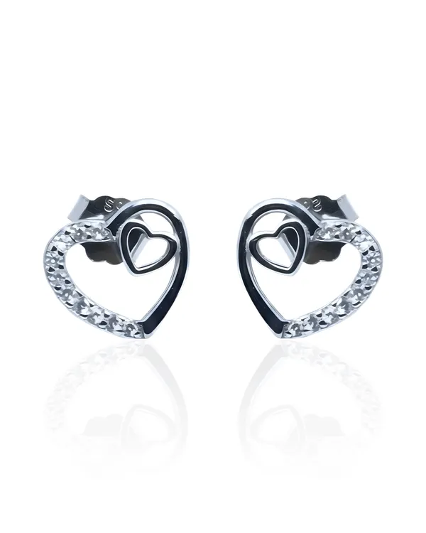 925_Sterling_Silver_Twin_Heart_Spark_Pendant_Set_(Without_Chain)