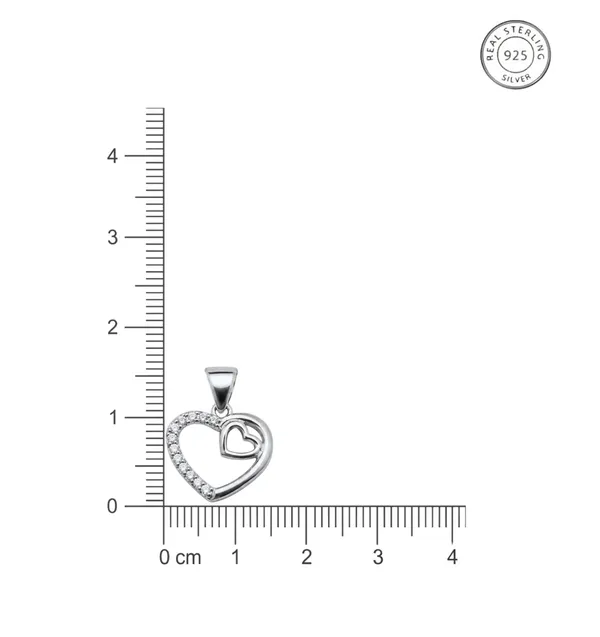 925_Sterling_Silver_Twin_Heart_Spark_Pendant_Set_(With_Chain)