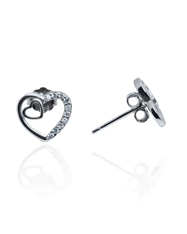 925_Sterling_Silver_Twin_Heart_Spark_Pendant_Set_(With_Chain)