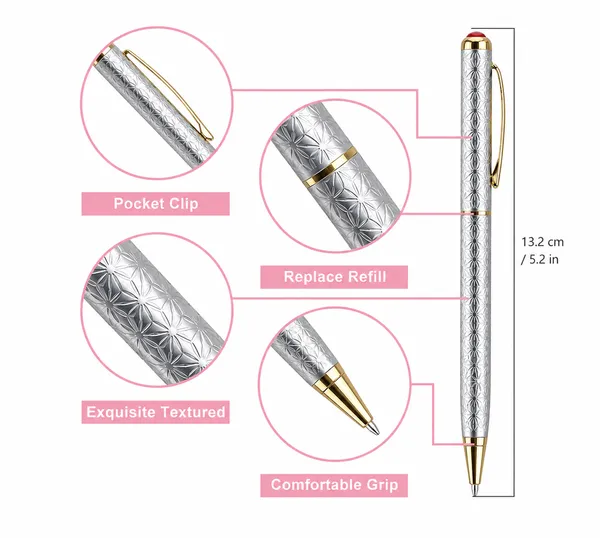 999_Silver_Textured_Ball_Pen