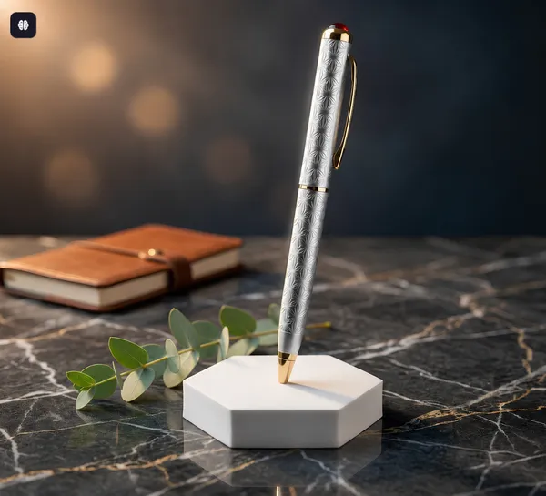 999_Silver_Textured_Ball_Pen
