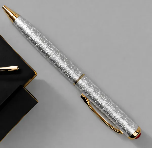 999_Silver_Textured_Ball_Pen