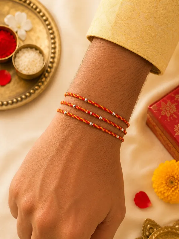925_Sterling_Silver_11_Balls_Rakhi_Shubh_Bandhan__With_Roli-Chawal_Set
