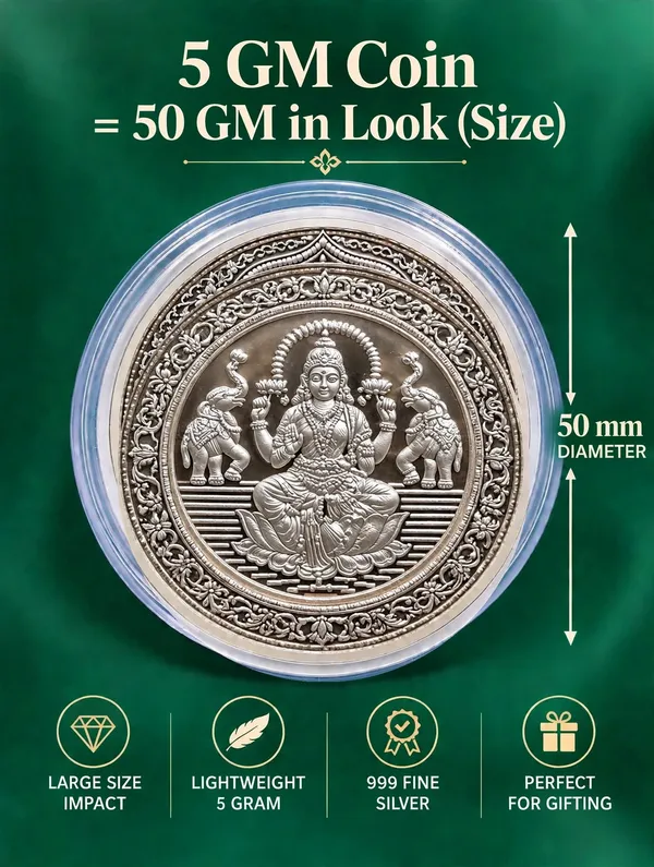 999_Pure_Silver_Coin_5g-_50g_Look_Shree_Lakshmi