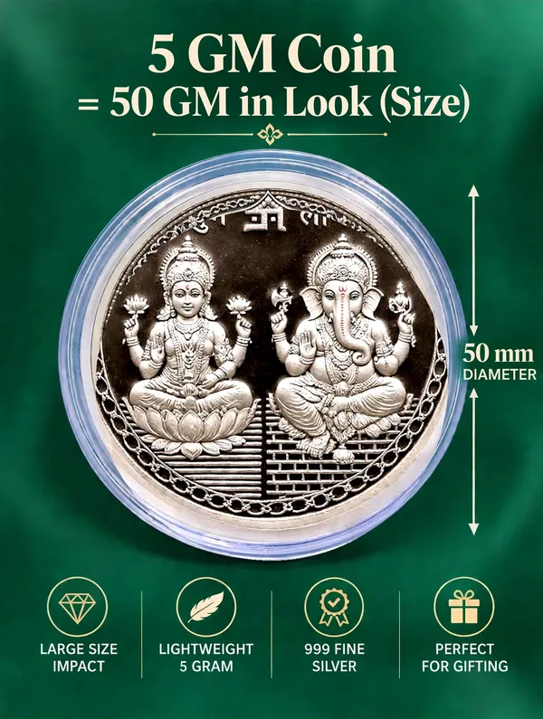 999_Pure_Silver_Coin_5g-_50g_Look_Lakshmi_Ganesha