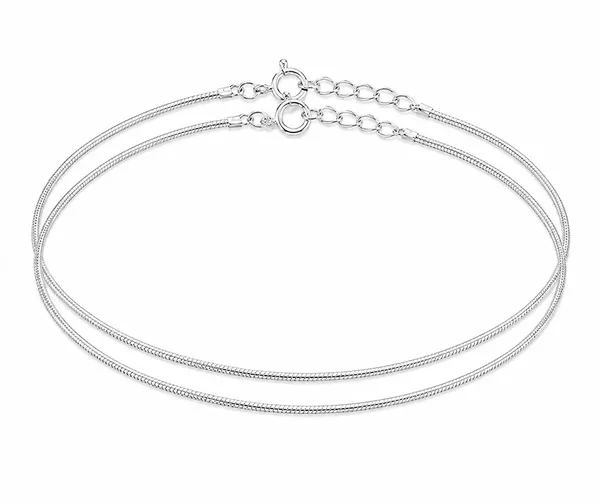 925_Sterling_Silver_Snake_Chain_Anklet_for_Women_(In_Pair)