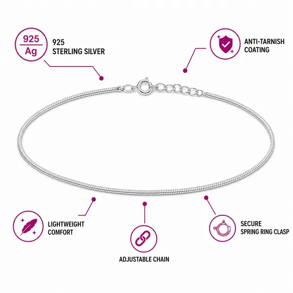 925_Sterling_Silver_Snake_Chain_Anklet_for_Women