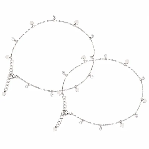 925_Sterling_Silver_Leaf_Charm_Jewellery_Anklet_(In_Pair)