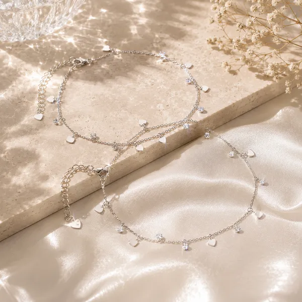925_Sterling_Silver_Leaf_Charm_Jewellery_Anklet_(In_Pair)